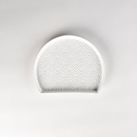 Jang Hun Seong Half-Moon Pattern Plate in White, 18 x 14.8 x 1.5cm