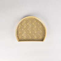 Jang Hun Seong Half-Moon Pattern Plate in Green, 18 x 14.8 x 1.5cm