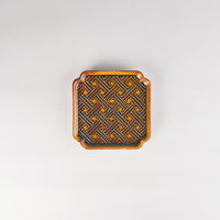 Jang Hun Seong Square Pattern Plate in Candy Brown, 13.8 x 13.8 x 2cm