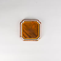 Jang Hun Seong Square Pattern Plate in Candy Brown, 13.8 x 13.8 x 2cm