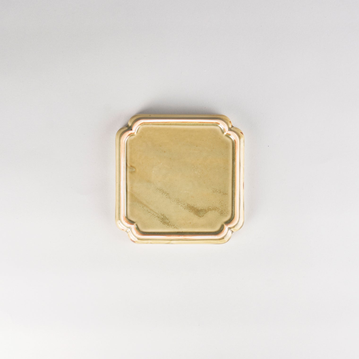 Jang Hun Seong, Swastika Square Pattern Plate, Green, 13.8 x 13.8 x 2cm