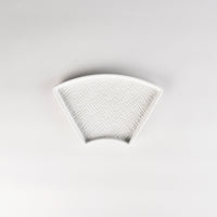 Jang Hun Seong Fan Pattern Plate in White, 19.5 x 11.7 x 2cm