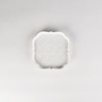 Jang Hun Seong Flower Square Pattern Plate in White, 14.2 x 14.2 x 2cm