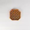 Jang Hun Seong Flower Square Pattern Plate in Candy Brown, 14.2 x 14.2 x 2cm