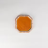 Jang Hun Seong Flower Square Pattern Plate in Candy Brown, 14.2 x 14.2 x 2cm