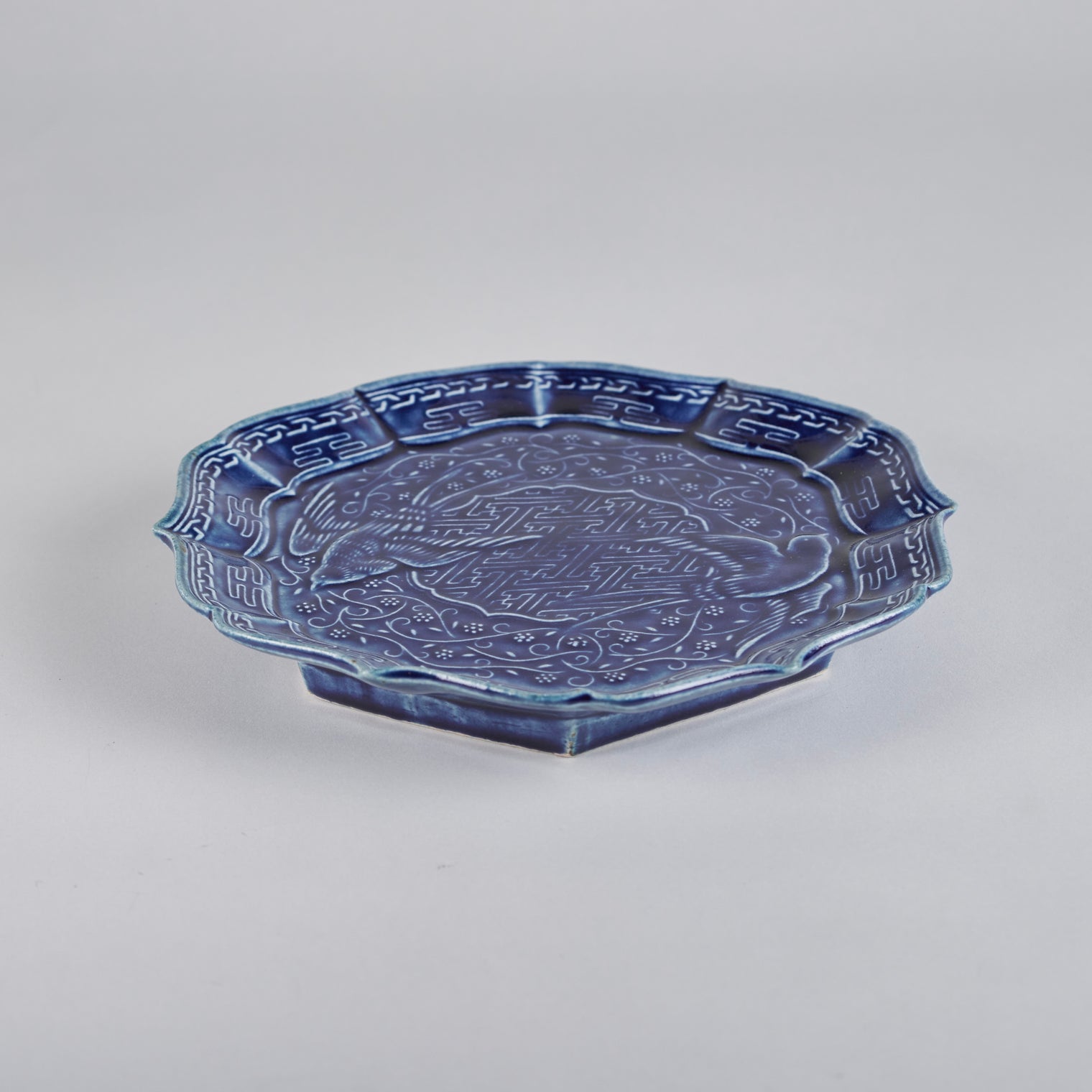 Takimuro Kiln,Bird pattern plate, 21.5cm