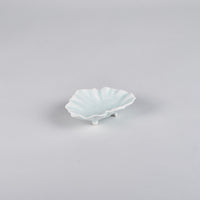 Fukusan Gama Tsuwa-style Small Serving Dish, Celadon Glaze, 10cm x 8cm x H2.8cm