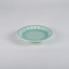 Fukusan Gama Flower and bird carved 5’ dish, Celadon, 16cm x 16cm x H2.8cm