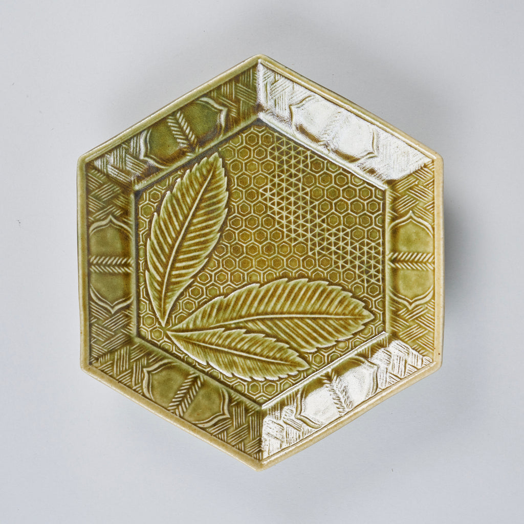 Takimuro Kiln,Medium Hexagen Plate, 21.5cm
