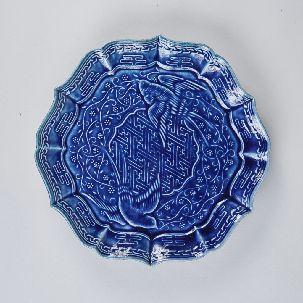 Takimuro Kiln,Bird pattern plate, 21.5cm