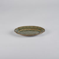 Suiyo Embossed Oval SS Turtle Celadon, 148 x 110 x H18mm