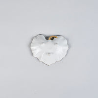 Fukusan Gama Tsuwa-style Small Serving Dish, Black Shibori Glaze with Gold Stem, 10cm x 8cm x H2.8cm