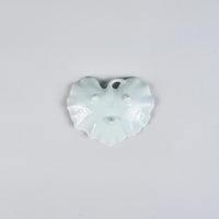 Fukusan Gama Tsuwa-style Small Serving Dish, Celadon Glaze, 10cm x 8cm x H2.8cm