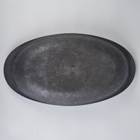 ARAS Oval Plate Ceder Bark, Black, 40cm