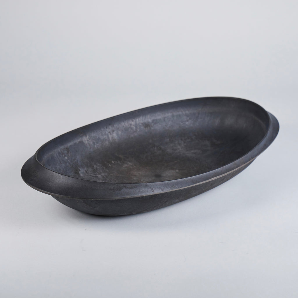 ARAS Oval Plate Ceder Bark, Black, 40cm