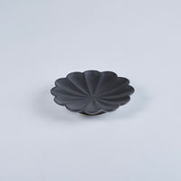 Usukiyaki, RINKA Twelve Petals Sauce Plate, Black, D11.5cm x H2cm