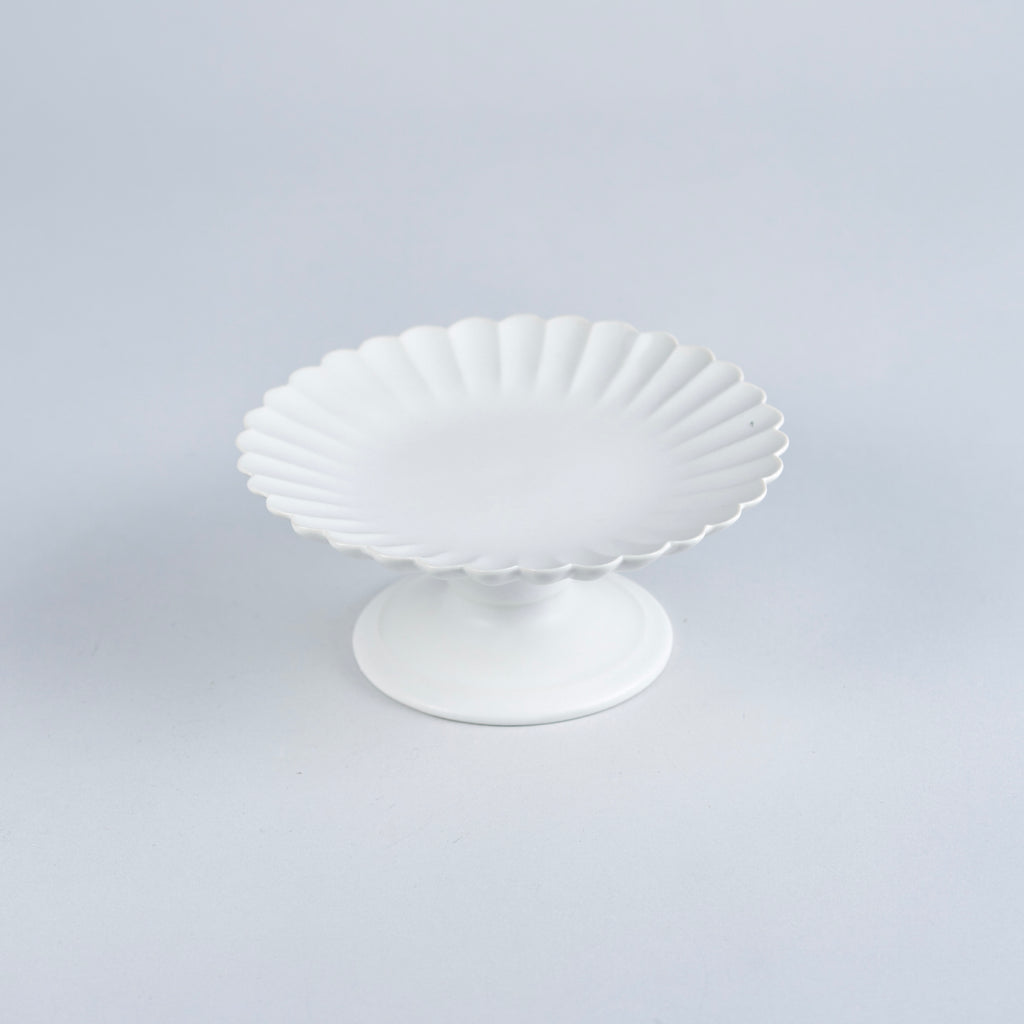 Usukiyaki, RINKA Compote Footed Side Plate, White, D14.5cm x H6cm