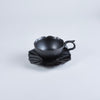 Usukiyaki, RYOUKA Teacup And Saucer, Black, D9cm x H6.3cm/ D16cm x H2cm