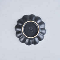 Usukiyaki, RINKA Twelve Petals Sauce Plate, Black, D11.5cm x H2cm