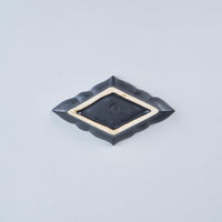 Usukiyaki, Ryouka Diamond Shaped Sauce Plate, Black, 12.5cm x W7cm x H1.8cm
