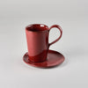 La Mère Saucer Coffee Cup, Venetian Red, 14cm x 14cm x H1.5cm, Design by Marie Michielssen