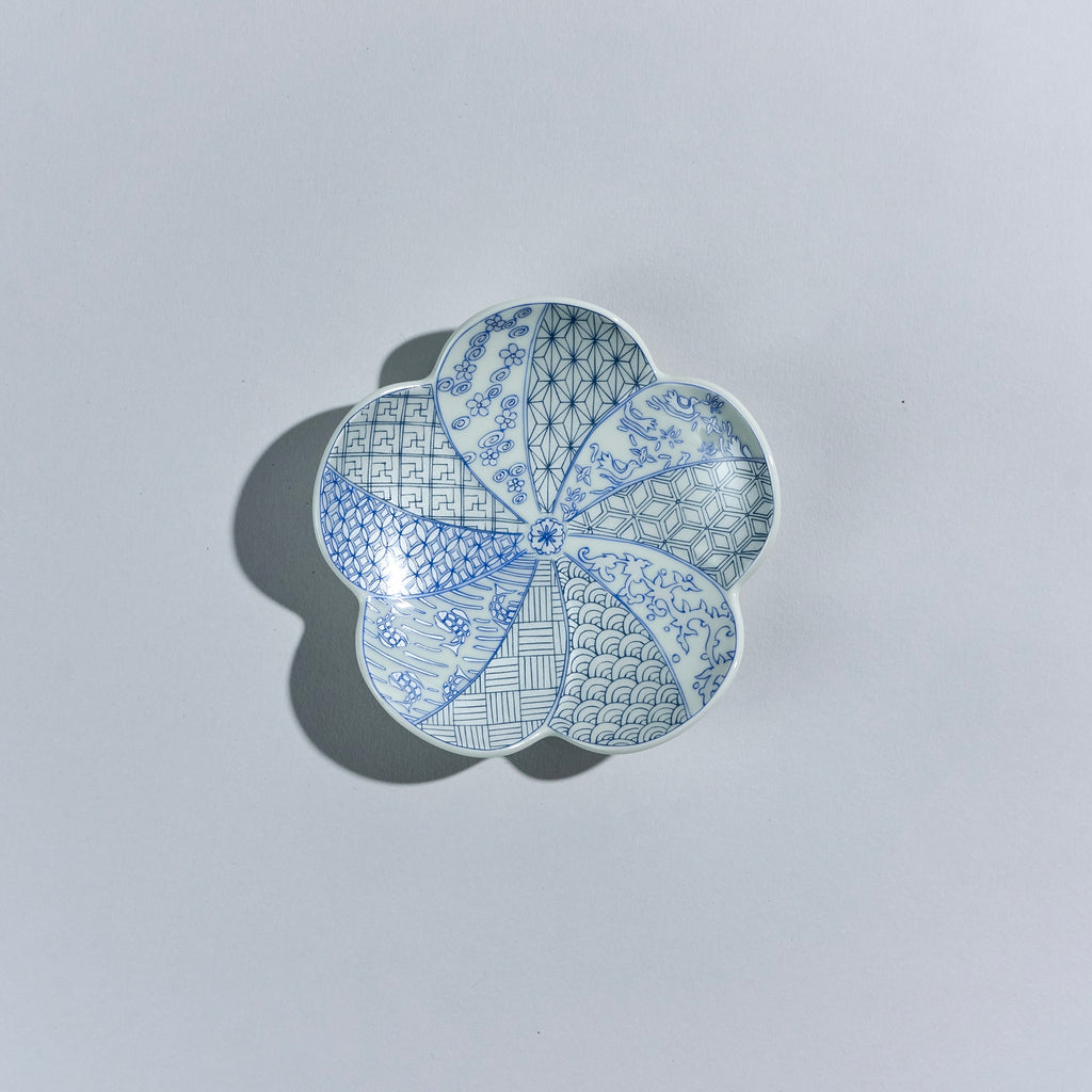 Kouraku Kiln Plum Plate, Small, Silver Blue Shonzui, 12cm