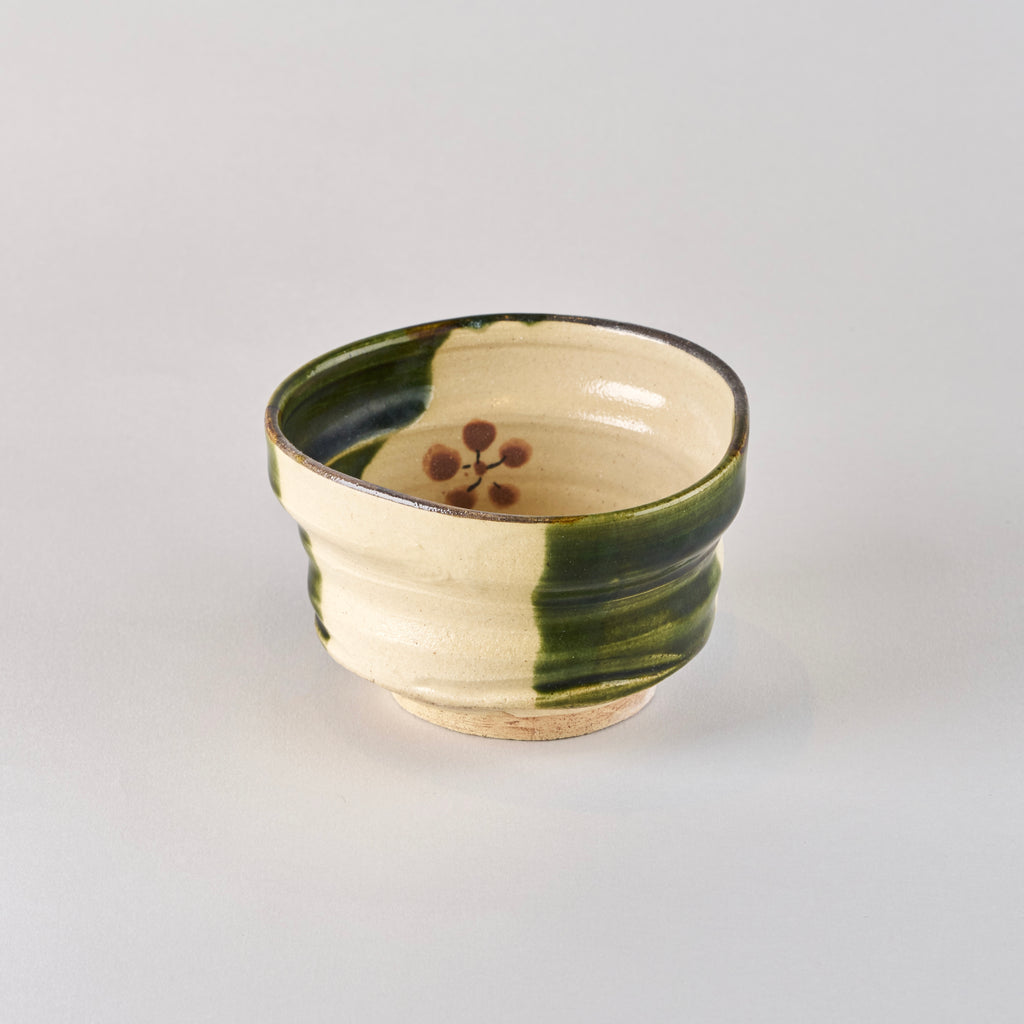 Keizan Wada Oribe Kutsugata Matcha Bowl L, 13cm x 12cm x H7cm