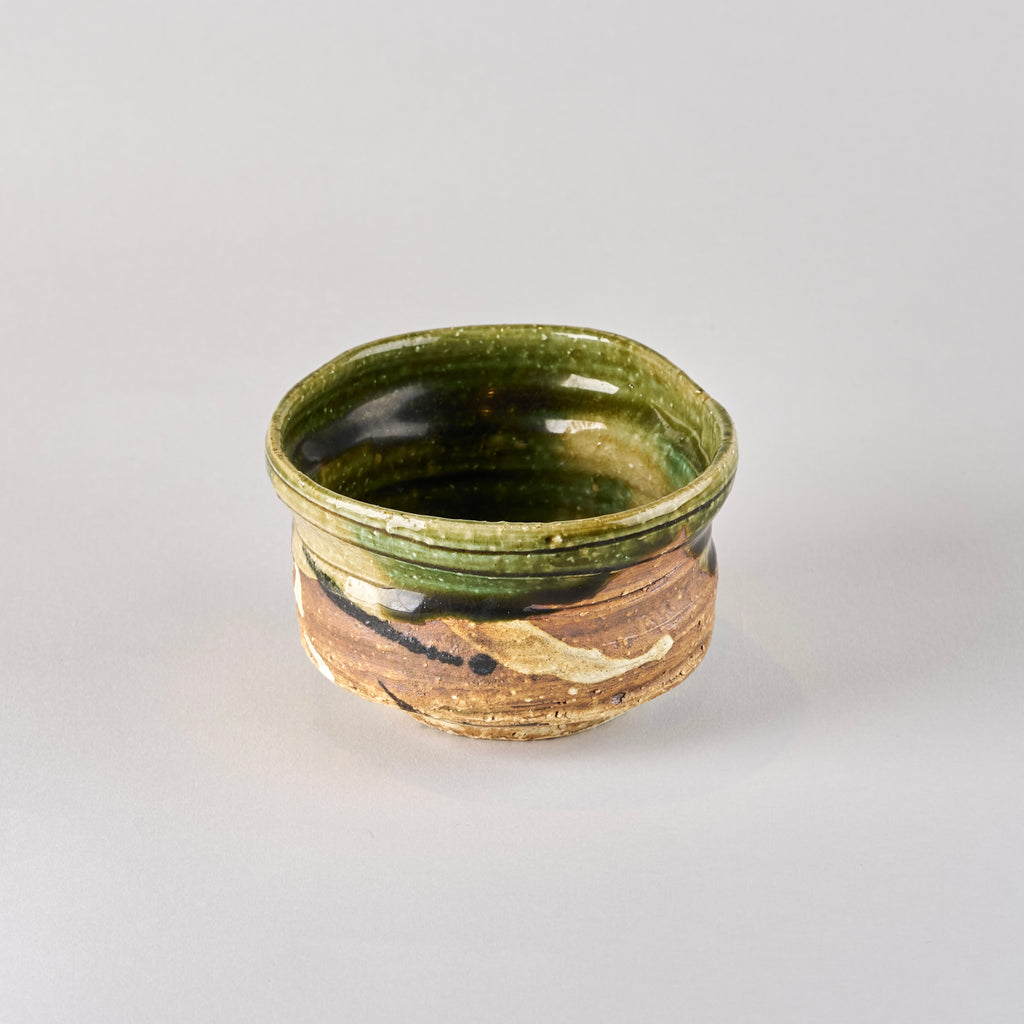 Keizan Wada Iro Oribe Sho Matcha Bowl, 10.5cm x 12cm x H7cm