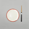 Dinner Plate, 17.5cm, Dé Off-White/Red VAR 2, Design by Ann Demeulemeester