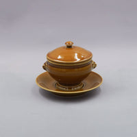 Lion Truffle Bowl with Lid and Saucer, 16cm x H12cm