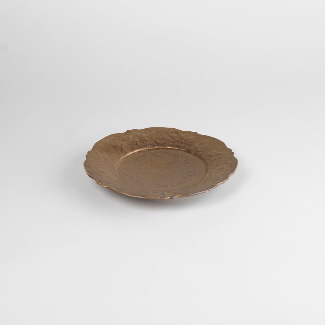 Asami Maeda Flower Arabesque Bronze Plate, 17.2×2.1cm