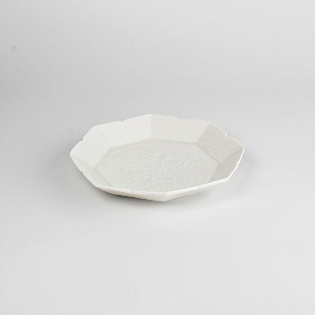 Asami Maeda Floral Shippo 7-inch Plate White, 20.5×19.4×3cm