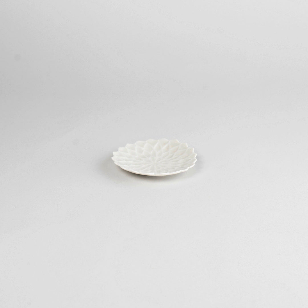 Asami Maeda Dahlia Small Dish White, 9.5×1.6cm