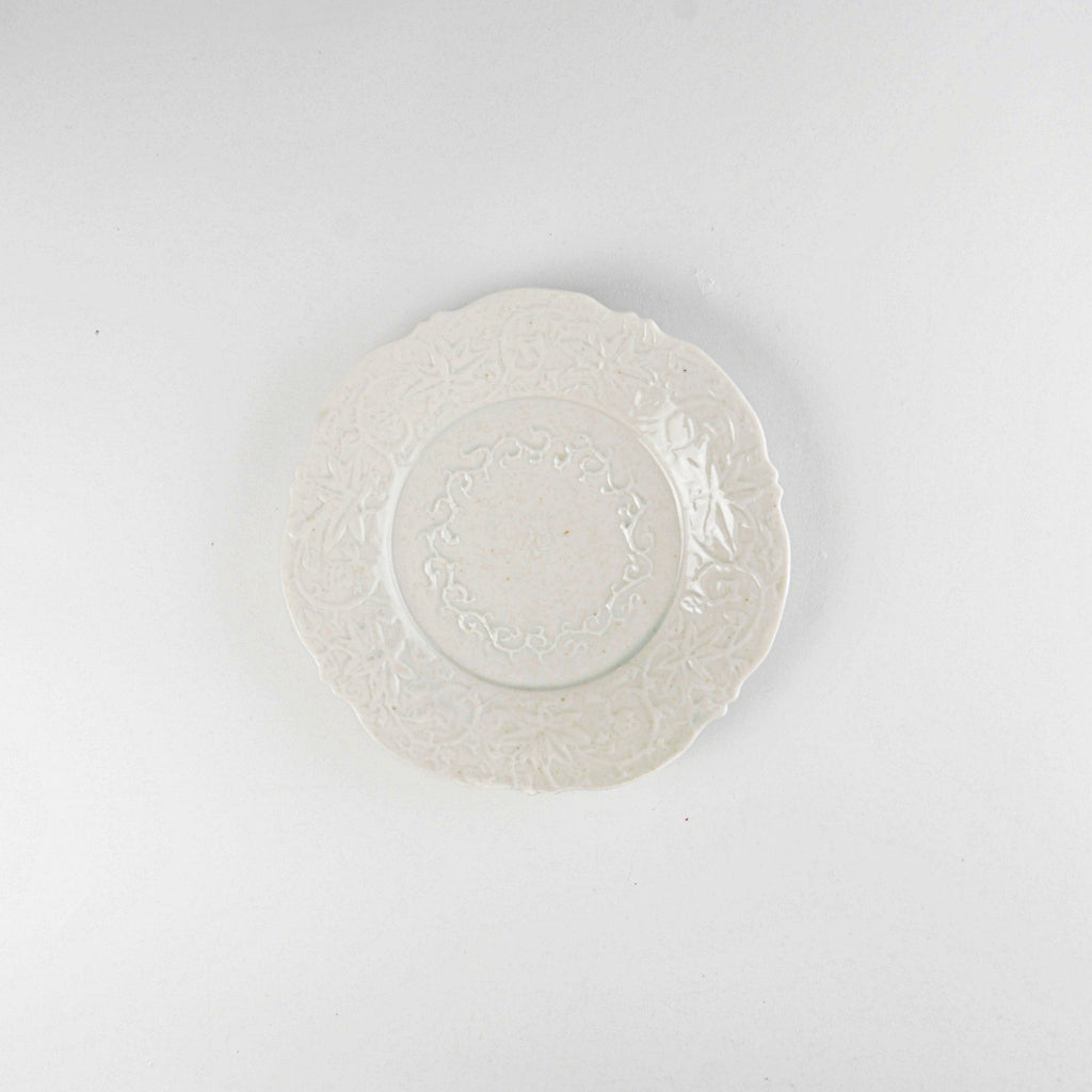 Asami Maeda Flower Arabesque Plate White, 17.2×2.1cm