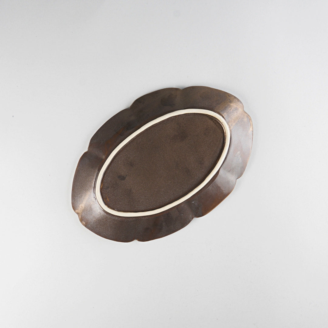 Asami Maeda Large Oval Plate Bronze, 24×16.6×2.7cm