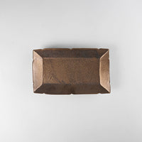 Asami Maeda Square Long Dish Bronze, 20.4×12.4×2.4cm