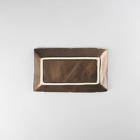 Asami Maeda Square Long Dish Bronze, 20.4×12.4×2.4cm