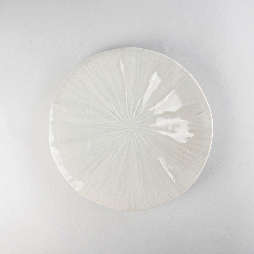 Asami Maeda Lotus Leaf Large Plate White, 23.7×4.1cm