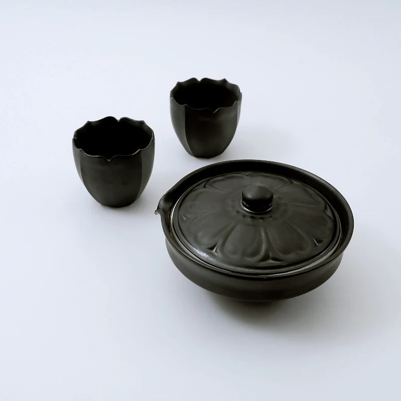 Usukiyaki, RINKA Shiboridashi Japanese Houhin, Black, D12cm x H6.5cm