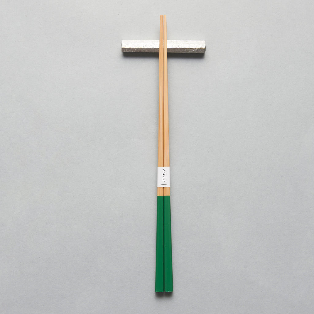 Shiratake Square Chopsticks, Green, 23cm