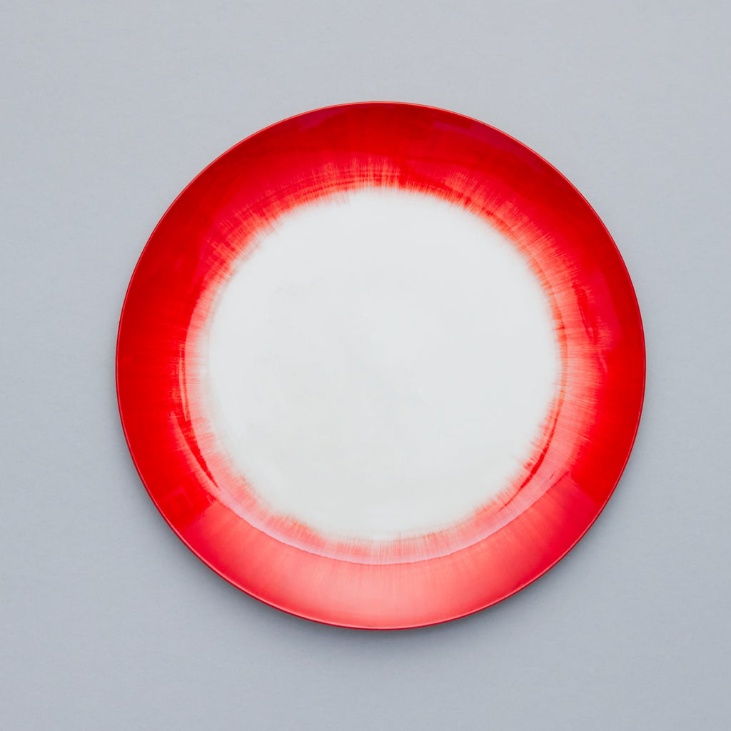 Dinner Plate, 28cm, Dé Off-White/Red VAR 5, Design by Ann Demeulemeester