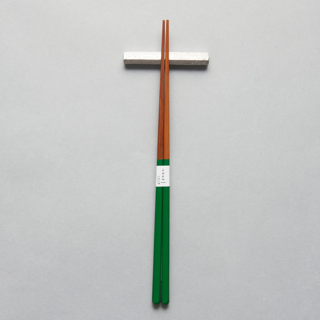 Square Lacquer Chopsticks, Green, 23cm