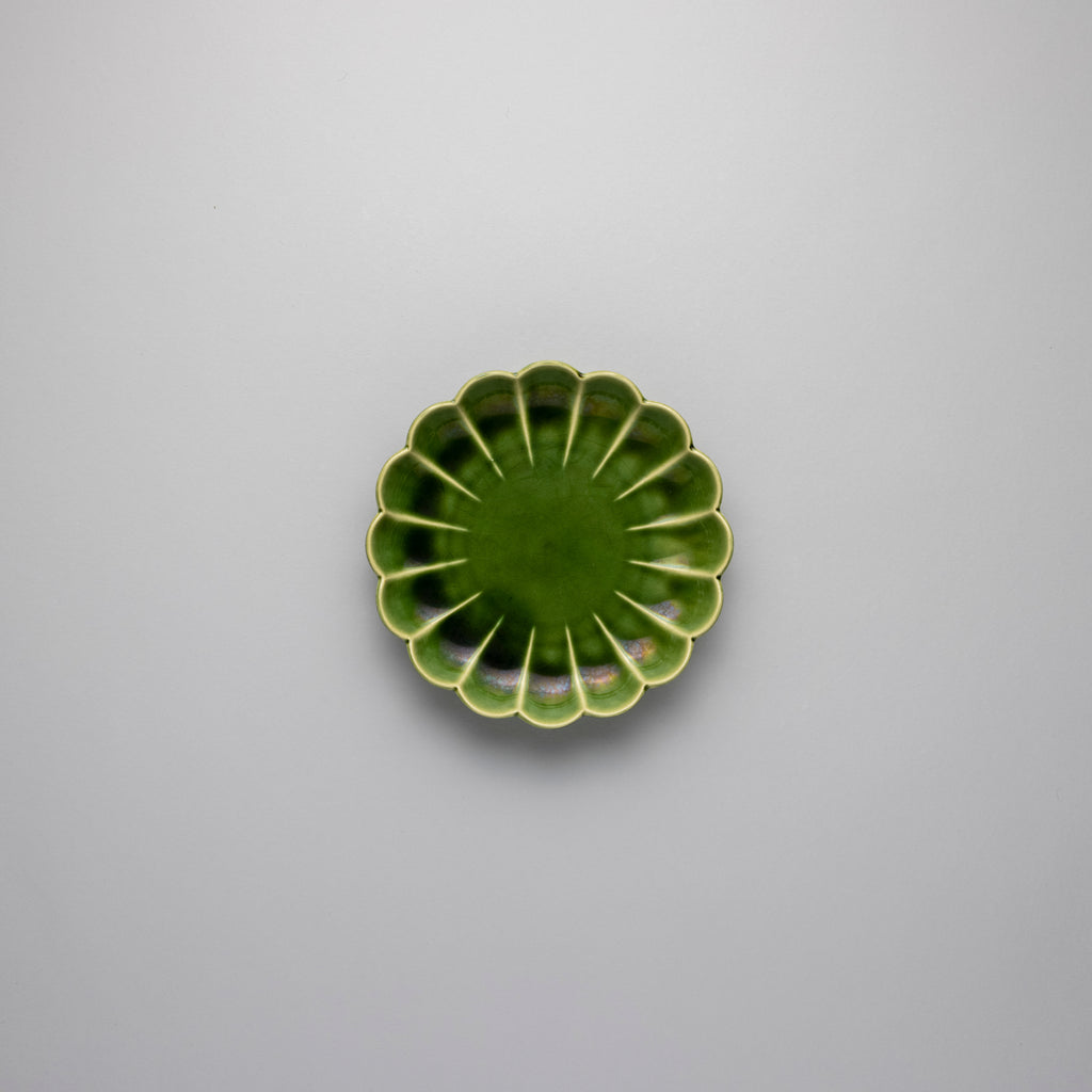 Oribe Kikugata Plate, 16cm x H3cm