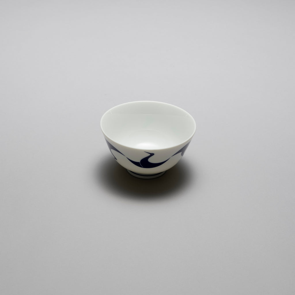 Engi Rice Bowl, Crane, 11cm x H6.3cm