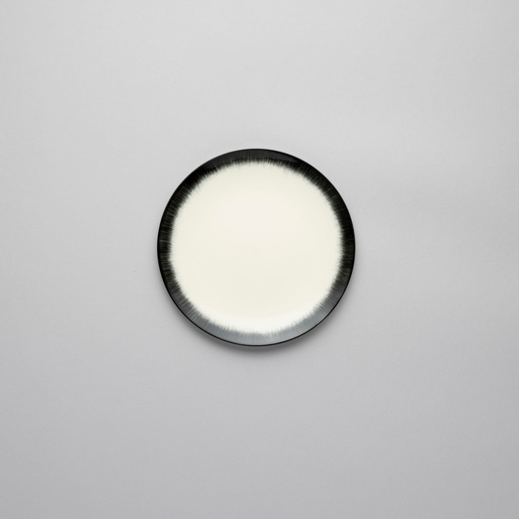 Dessert Plate, 14cm, Dé Off-White/Black VAR 3, Design by Ann Demeulemeester