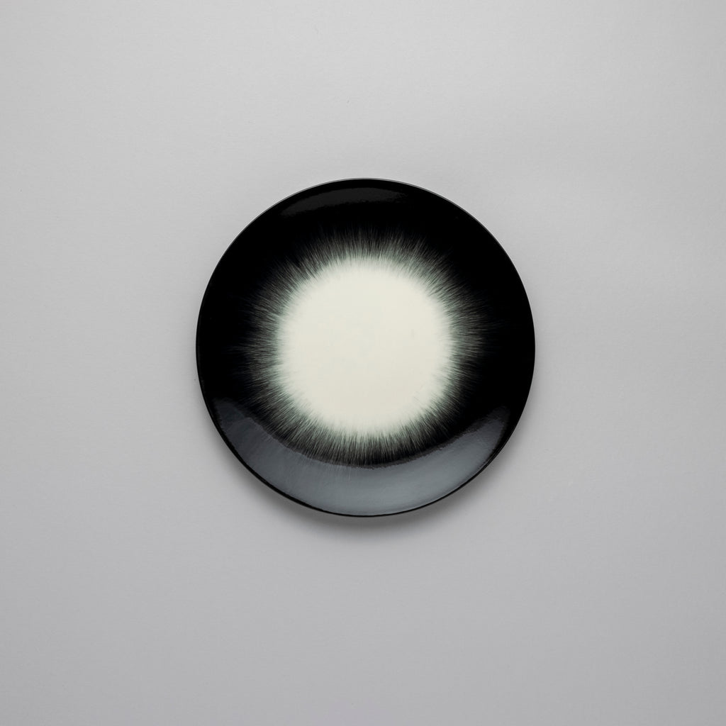 Plate, 17.5cm, Dé Off-White/Black VAR 5, Design by Ann Demeulemeester