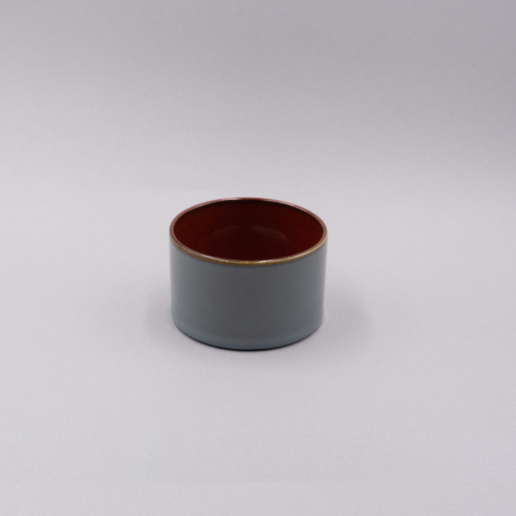 Goblet Cylinder Low, Smokey Blue/Rust, 7.5cm x 5cm, Design by Anita Le Grelle