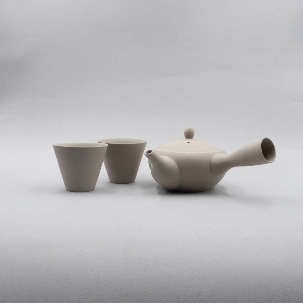 Teppatsu Kyusu Teapot Set with 2 cups, Sand, 240ml