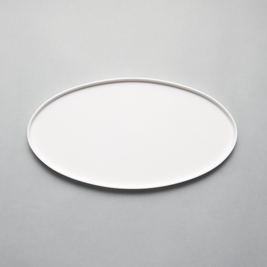 Bisque White Oval Tray L, 32cm x 17cm x H1cm, Moriyama