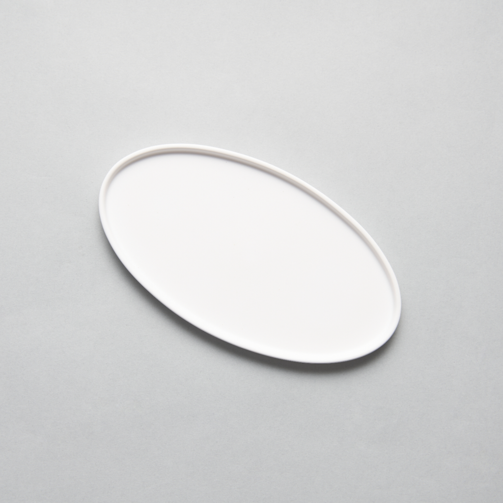 Bisque White Oval Tray S, 20cm x 11cm x H1cm, Moriyama